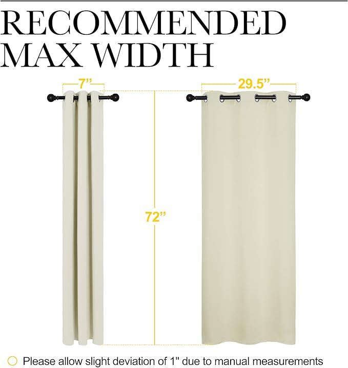 NICETOWN Blackout Curtains for Bedroom, 72 inches Long Curtains & Drapes for - Image 6