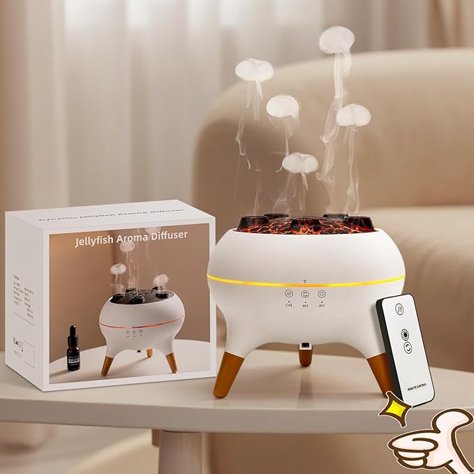 Jellyfish Diffuser, 0.66gal Remote Control 7 Colors LED Lights, Easy Clean & by Unknown