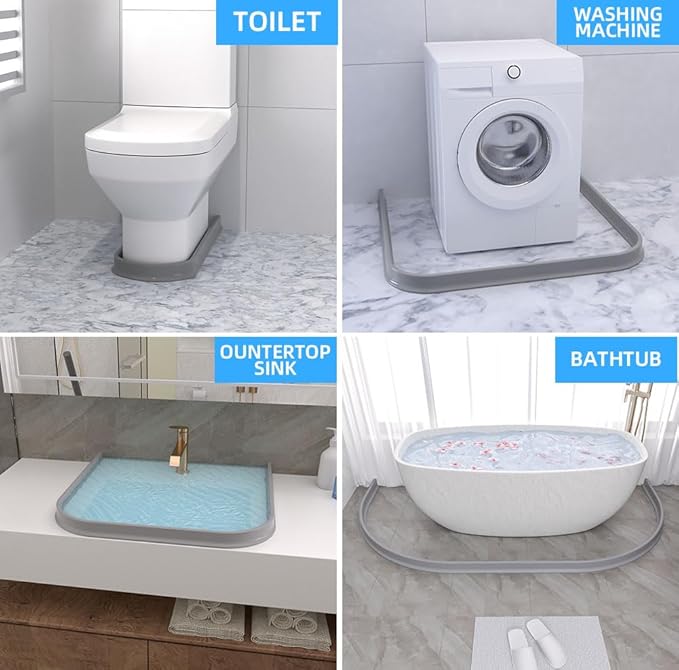 Duzzy 118 Inch Shower Threshold Water Dam, Shower Water Guard to Keep Water in - Image 4