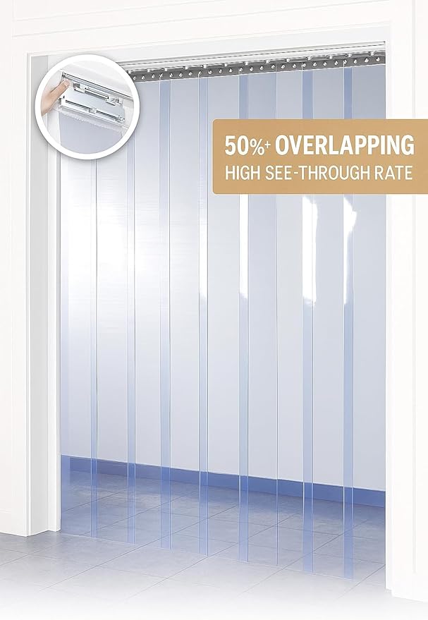 7x78.7 inch Clear PVC Curtain Plastic Strip, Thermal Door Cover - Image 6
