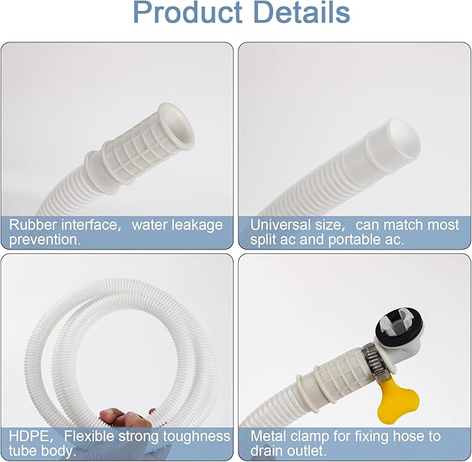 HOXHA 5 Ft Air Conditioner Drain Hose Kit Plastic Tubing - Image 3