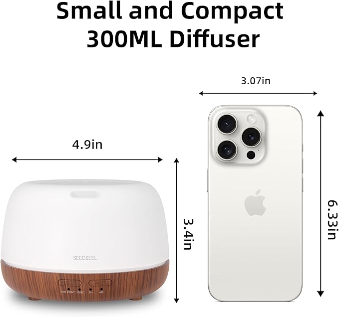 300ML Essential Oil Diffuser, Mini Aromatherapy Diffuser - Image 2