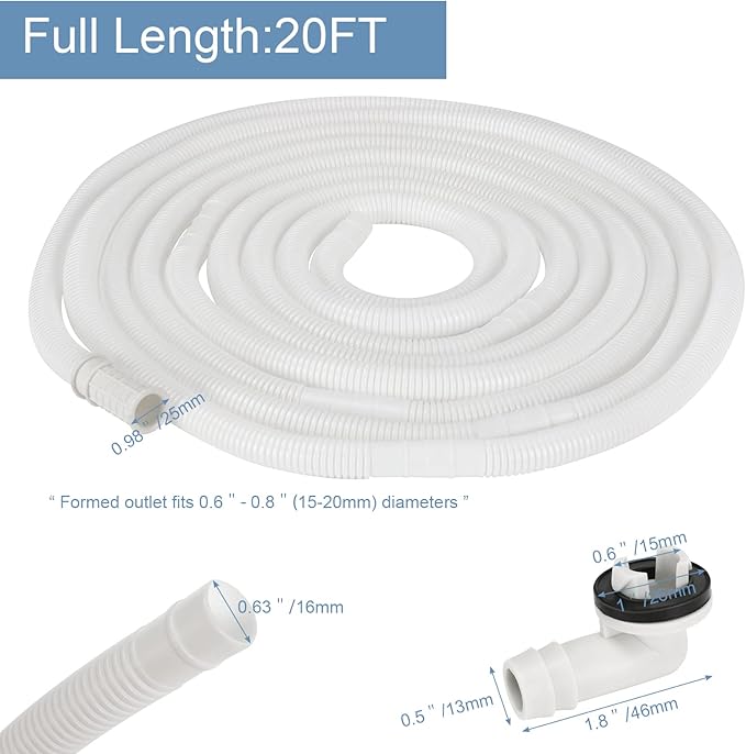 HOXHA 20 Ft Air Conditioner Drain Hose Kit Plastic Tubing - Image 2