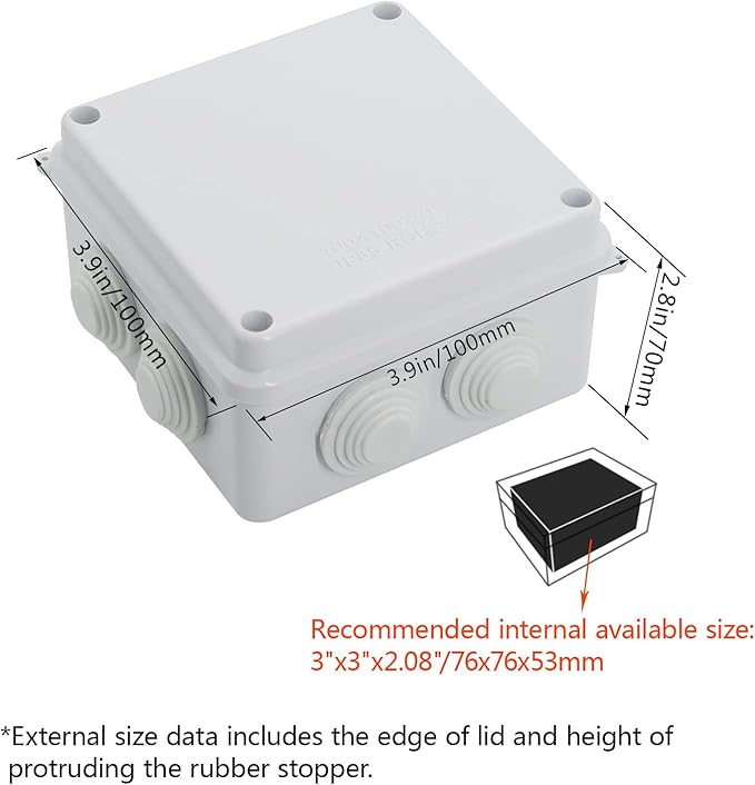 LeMotech ABS Plastic Dustproof Waterproof IP65 Junction Box Universal - Image 2