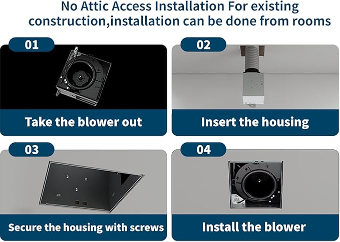 Bathroom Exhaust Fan 110 CFM 1.5 Sone, 4 Inch Duct, Quiet Energy Saving - Image 5