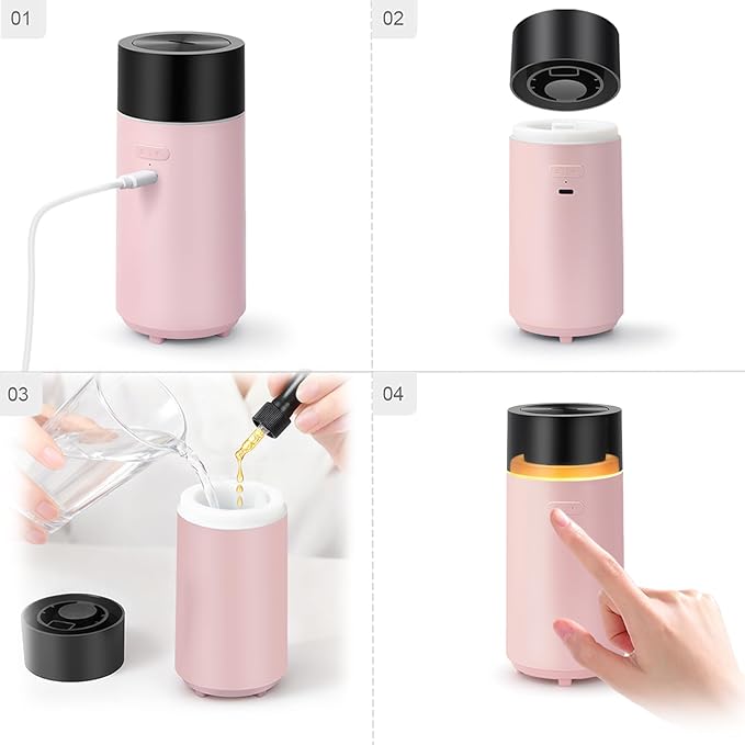 HODEMI Cordless Diffuser for Essential Oil, Portable Cool Mist Aromatherapy Car - Image 8