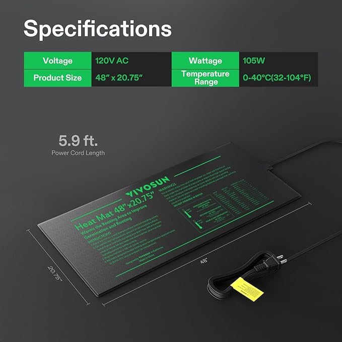 VIVOSUN 2-Pack 48" x 20.75" Durable Waterproof Seedling Heat Mat, UL & - Image 7
