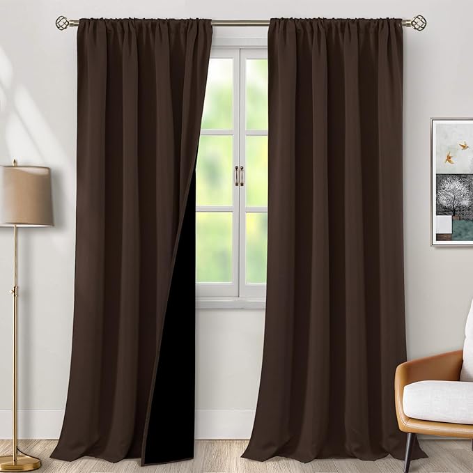 BGment Brown 100% Blackout Curtains by BGment