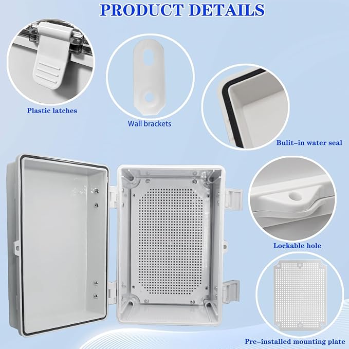 Waterproof Electrical Box Dustproof Junction Box Weatherproof IP67 ABS Plastic - Image 3
