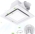 Bathroom Exhaust Fan with Light, 112 CFM 1.0 Sones, Quiet Square Bath Fan Light by LANMEL