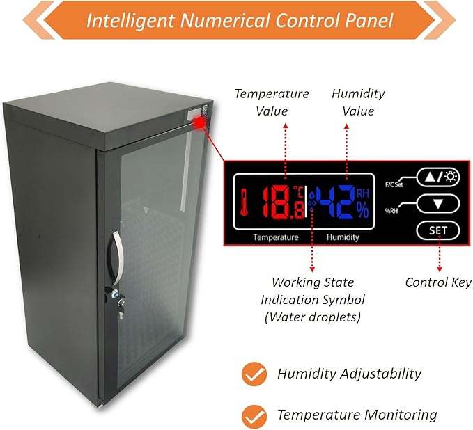 INTBUYING Musical Instrument Storage Dry Cabinet Electronic Dehumidifier - Image 4