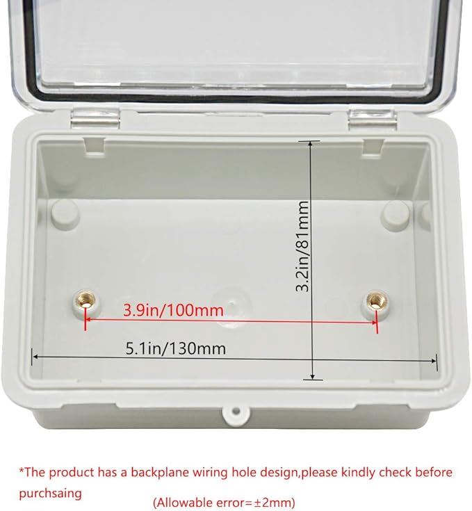 Zulkit 2pcs Junction Box ABS Plastic Dustproof Waterproof IP65 Electrical Boxes - Image 5