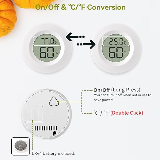 Atogou 2-Pack Mini Hygrometer & Thermometer, Indoor Outdoor Digital Humidity - Image 4