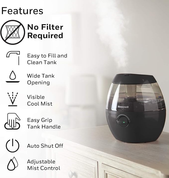 Honeywell HUL520B Mistmate Cool Mist Humidifier Black - Image 4