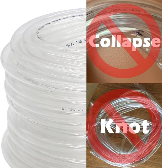 DAVCO 1/2" ID x 50ft Clear Vinyl Tubing, Low Pressure Flexible PVC Tubing - Image 6