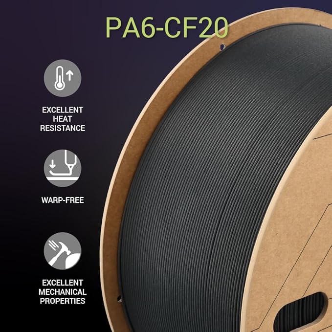 Polymaker Fiberon PA6-CF Carbon Fiber Nylon Filament 1.75mm Black 3kg, Fiberon - Image 7