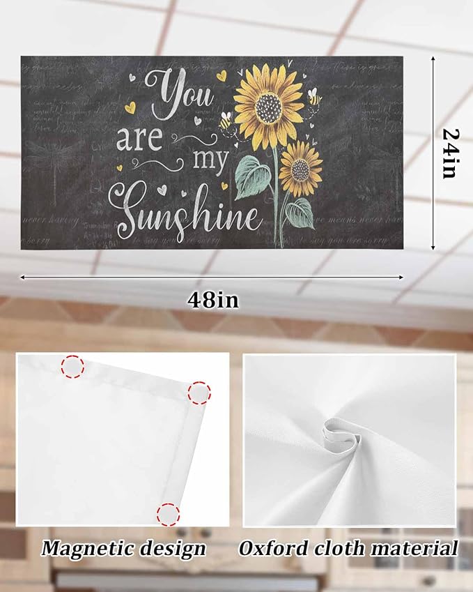 1 Pack Retro Sunflower Fluorescent Light Covers You are My Sunshine Yellow - Image 6