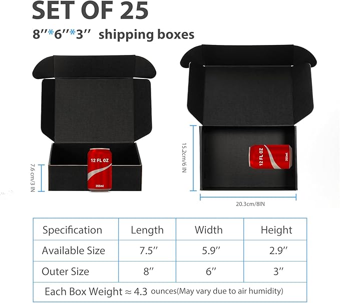 Small Shipping Boxes 8x6x3 Inch - Image 2