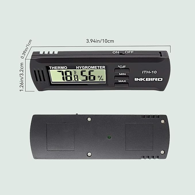 Inkbird ITH10 Digital Thermometer & Hygrometer, Wall Mount, DC 3V, - Image 6
