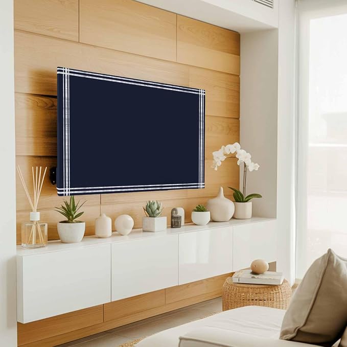 Pure Color Deep Blue Theme Indoor TV Cover, Elastic TV Screen Protector - Image 3