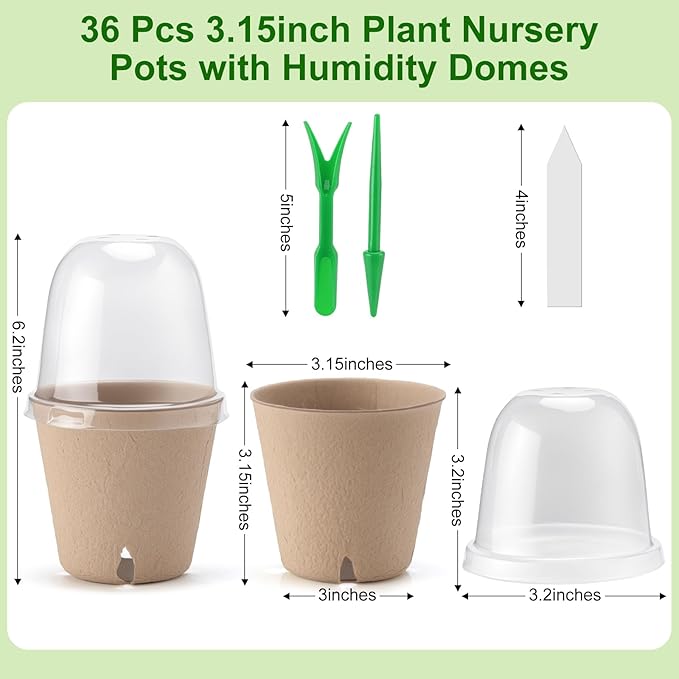 36 Set 3.15 Inch Peat Pots Plant Starters - Image 2