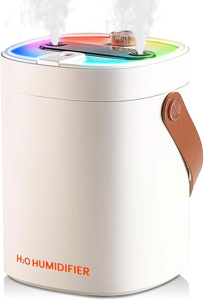 2L Humidifier for Bedroom, Portable Cool Mist Humidifiers, Ultra Quiet 20dB by HEEYCEMUS