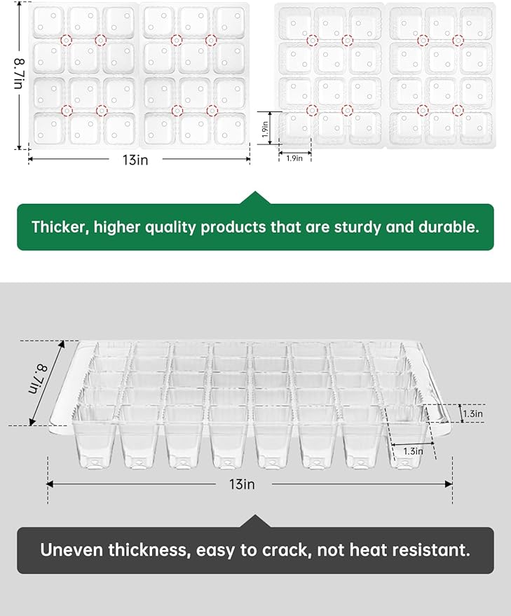 2 Packs Large Seed Starter Tray, Adjustable Brightness and Timer - Image 6