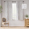 jinchan 95% Blackout Floral Curtains 63 Inch Length, Printed Flower Taupe by JINCHAN