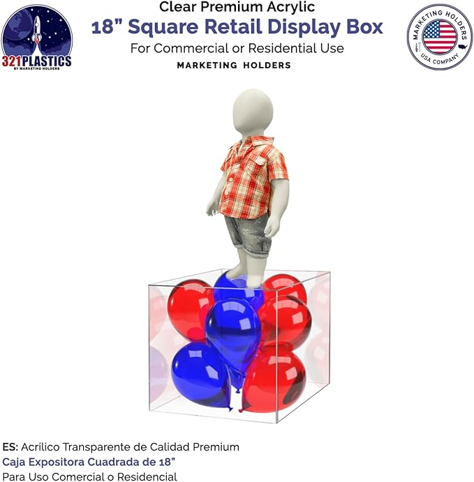 18 Inch Clear Acrylic Display Box - Image 4