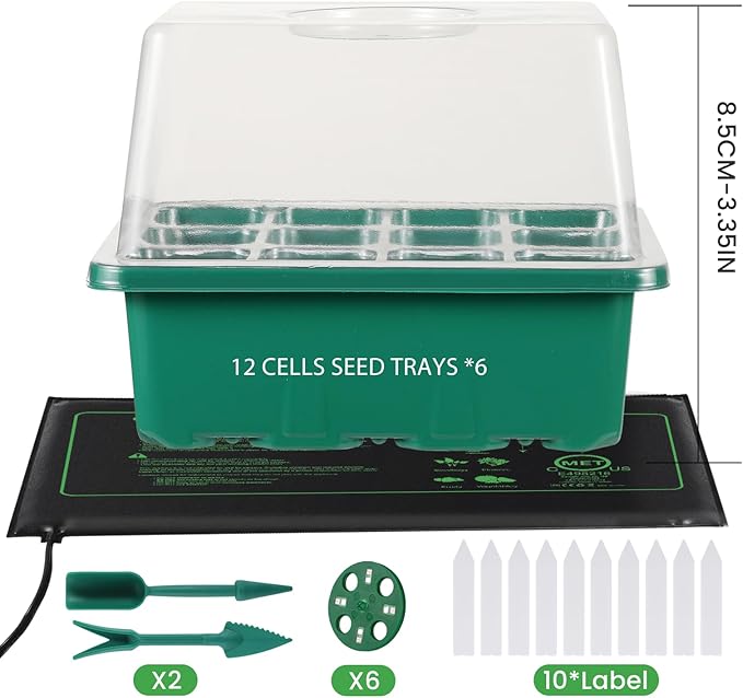 Seed Starter Trays with Grow Lights and Heat Mat, 72 Cells Seed Starter Kit - Image 4
