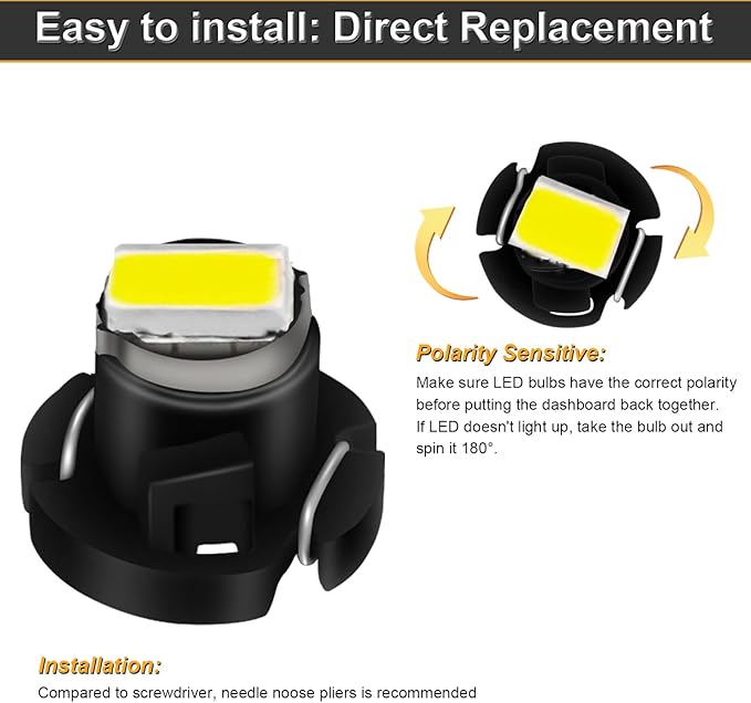 AC Climate Heater Control LED Lights Bulbs Kit replacement Compatible - Image 3