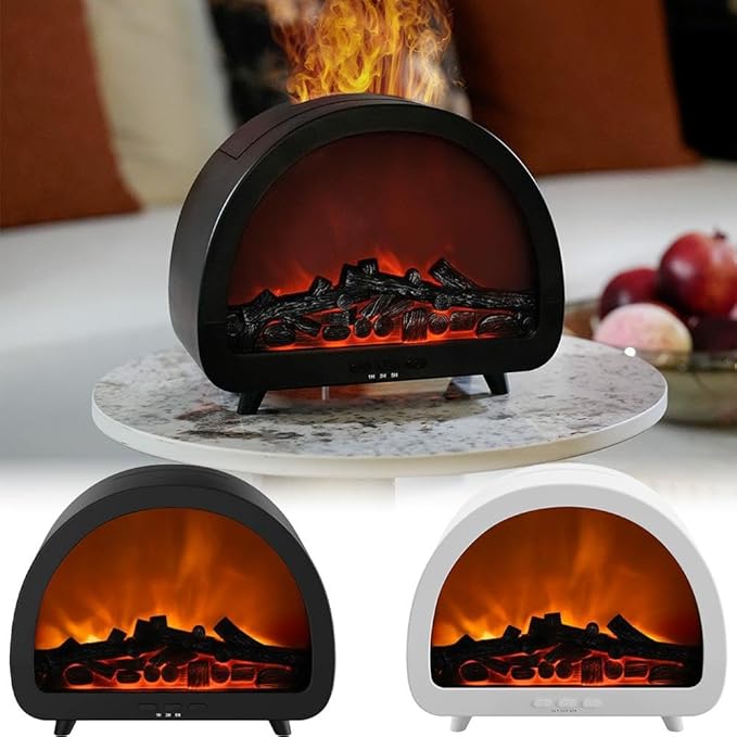 Fireplace Flame Air Diffuser Humidifier, 12 Colors Aromatherapy Essential Oil - Image 2