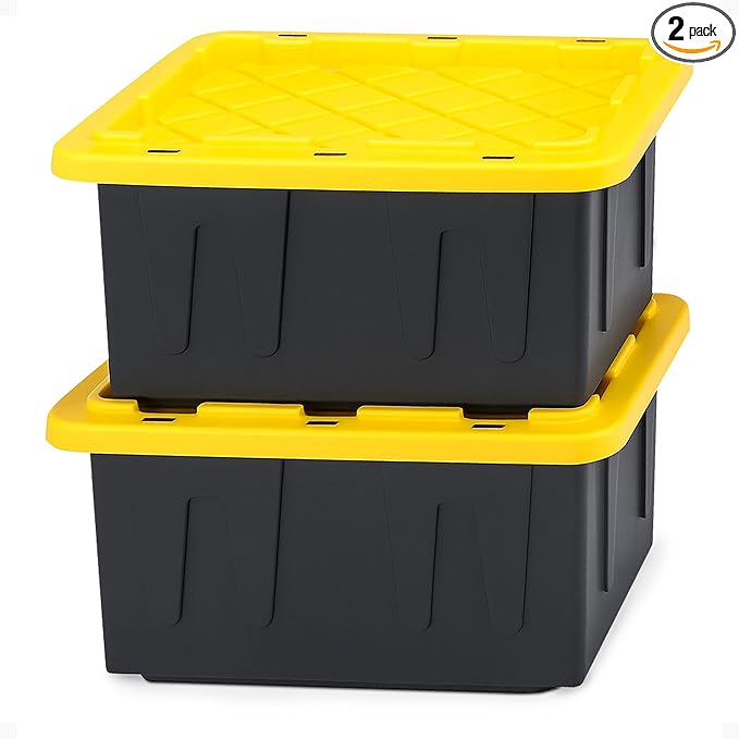 HOMZ 2-Pack Durabilt, Heavy Duty Plastic Storage Bins by Homz