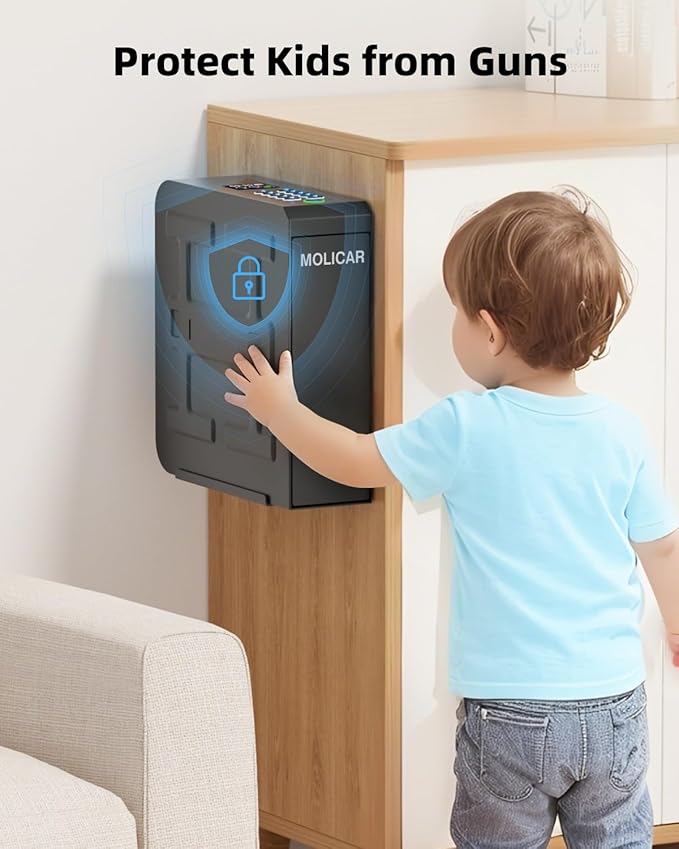 Biometric Gun Safe for Handgun Fingerprint 3 Ways Quick Access Slider Pistol - Image 6