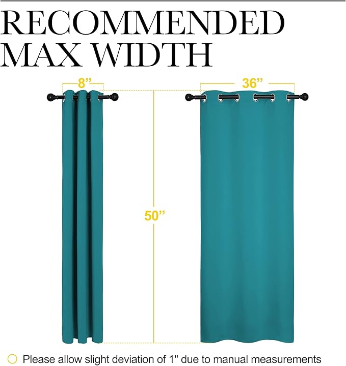 NICETOWN Room Darkening Curtains 50 inch Length 2 Panels, Thermal Insulated - Image 7