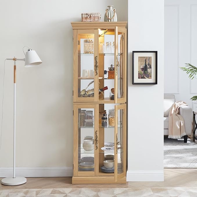 Lighted Glass Curio Cabinet - Image 7