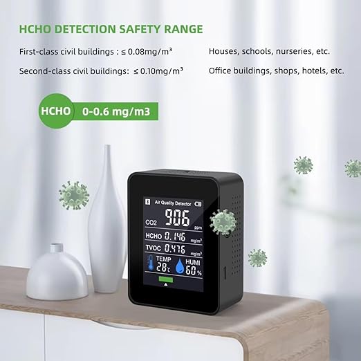 Air Quality Test Kit Monitor, Real Time Smart Colorful Display Clear - Image 2