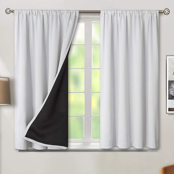 BGment Blackout Curtains for Bedroom 45 Inch Length, Rod Pocket 100% Blackout by BGment