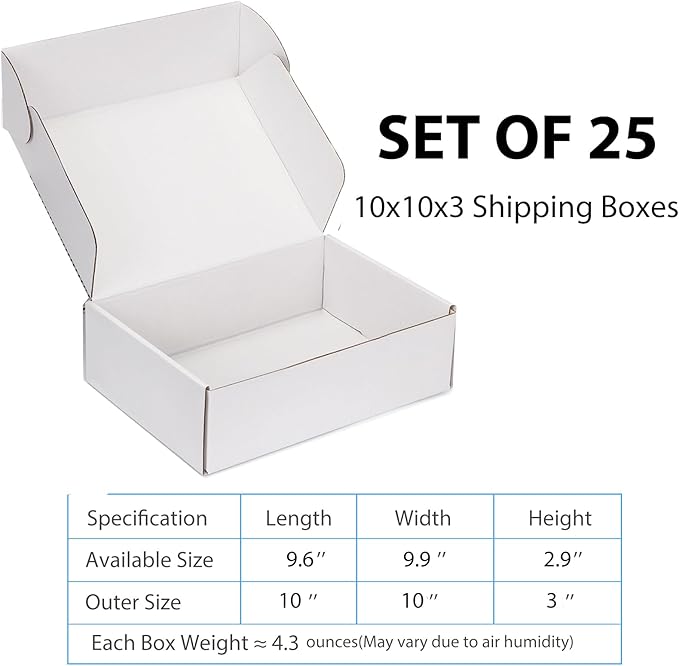 Small Shipping Boxes 10x10x3 Inch - Image 2