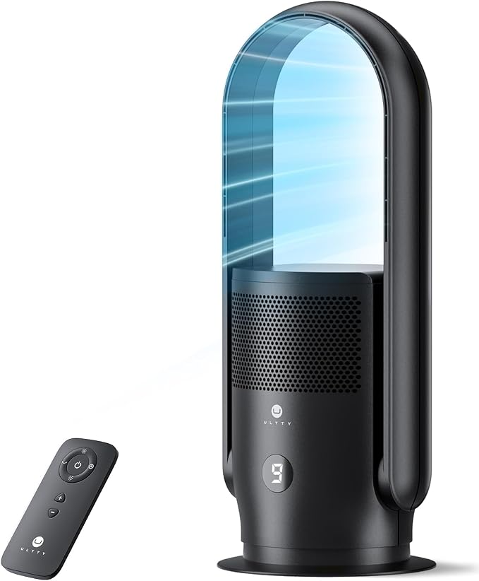 ULTTY Bladeless Tower Fan for Bedroom, Ultra Quiet Standing Fan, 9 Speeds 3 by UULTTY