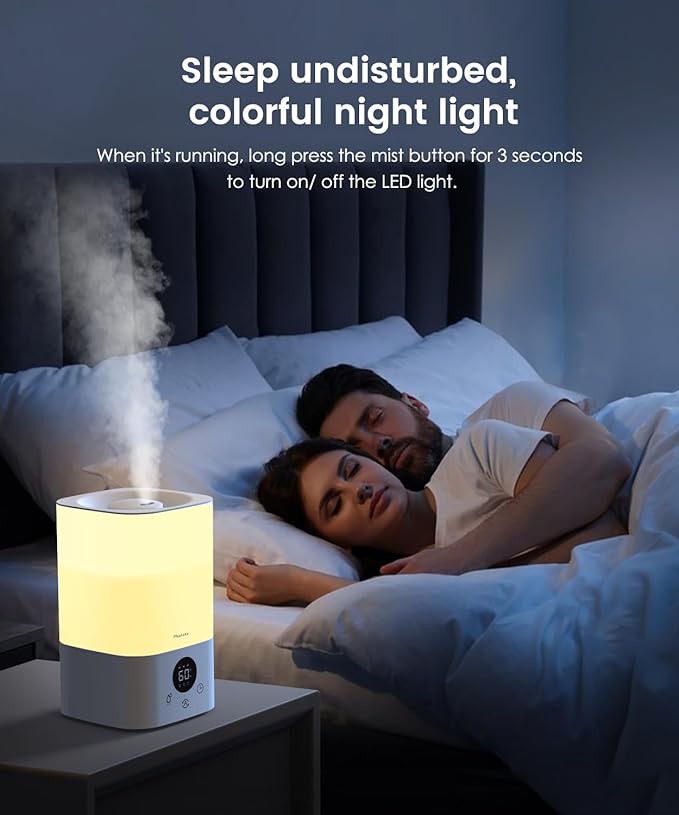 Smart Humidifiers for Bedroom Large Room, 3.5L Top Fill Cool Mist Air - Image 6