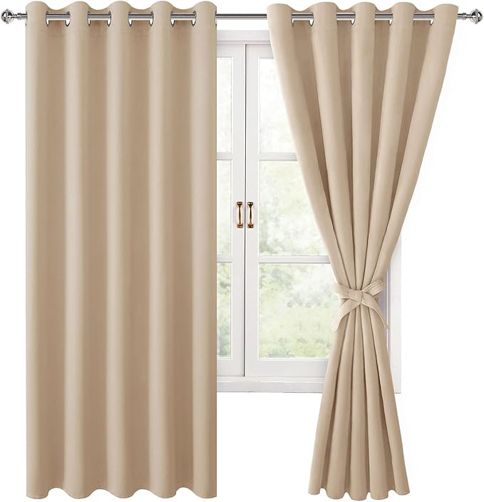 Hiasan Blackout Curtains for Bedroom, 60 x 63 Inches Length by Hiasan