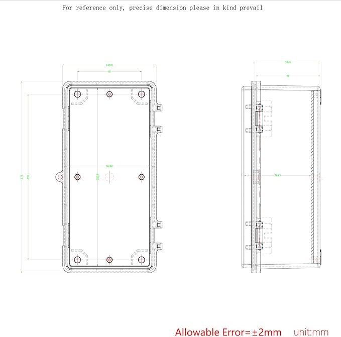 Junction Box, Hinged Black Cover IP67 Waterproof ABS Project Box - Image 6