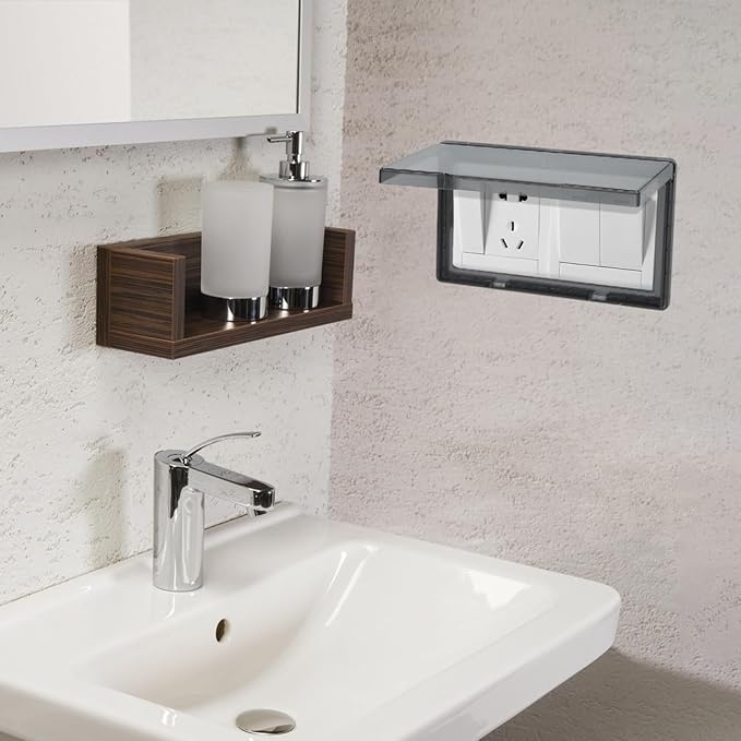 Waterproof Switch Cover Double Outlet Low Profile Wall Protector Ultra-Thin - Image 2