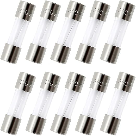 ZUPAYIPA Pack of 10 pcs 500mA F0.5AL Fast-Blow Fuse 0.5A 250V Glass Fuses 0.2 x by ZUPAYIPA
