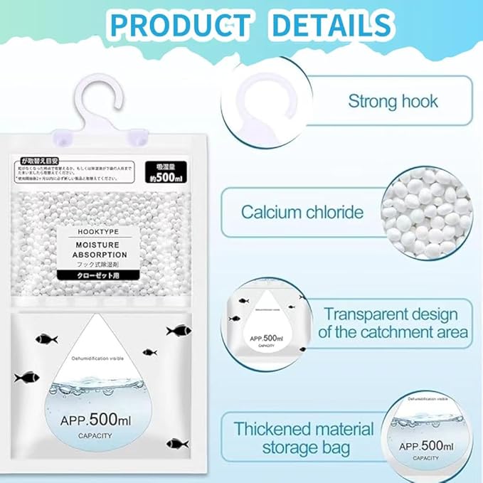 Moisture Absorbers Packets, Dehumidifier Bags, Hanging Moisture Absorber Bag - Image 2