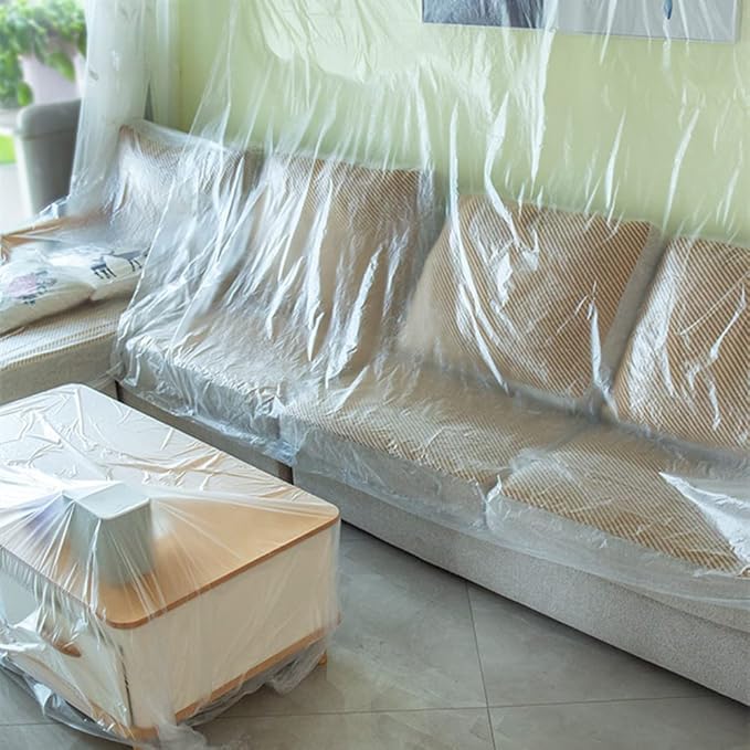 Plastic Poly Sheeting 13 ft X 66 ft Carpet Protection Film Floor and Surface - Image 6