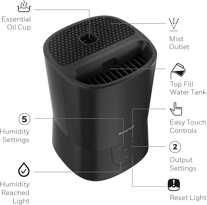 Honeywell Easy-to-Care Filter Free Warm Mist Humidifier, Medium Rooms, 1.5 - Image 7