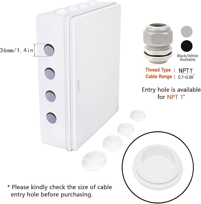 LeMotech ABS Plastic Dustproof Waterproof IP65 Junction Box Universal - Image 5