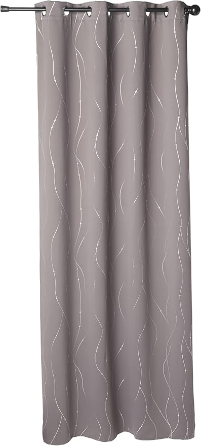 NICETOWN Blackout Curtains for Bedroom, Foil Printed Wave Lines - Image 4